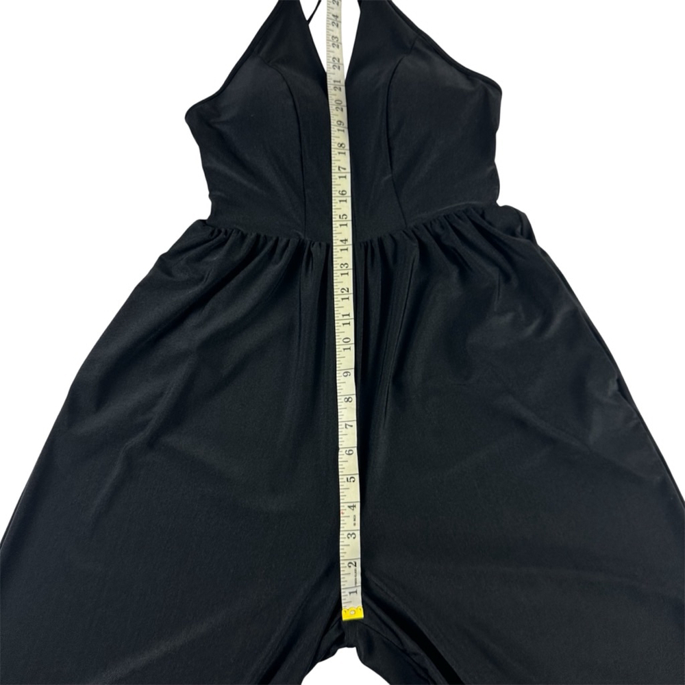 NWT Klassy Network Black V-Neck Wide Leg Jumpsuit Women’s Size Medium - Picture 7 of 10